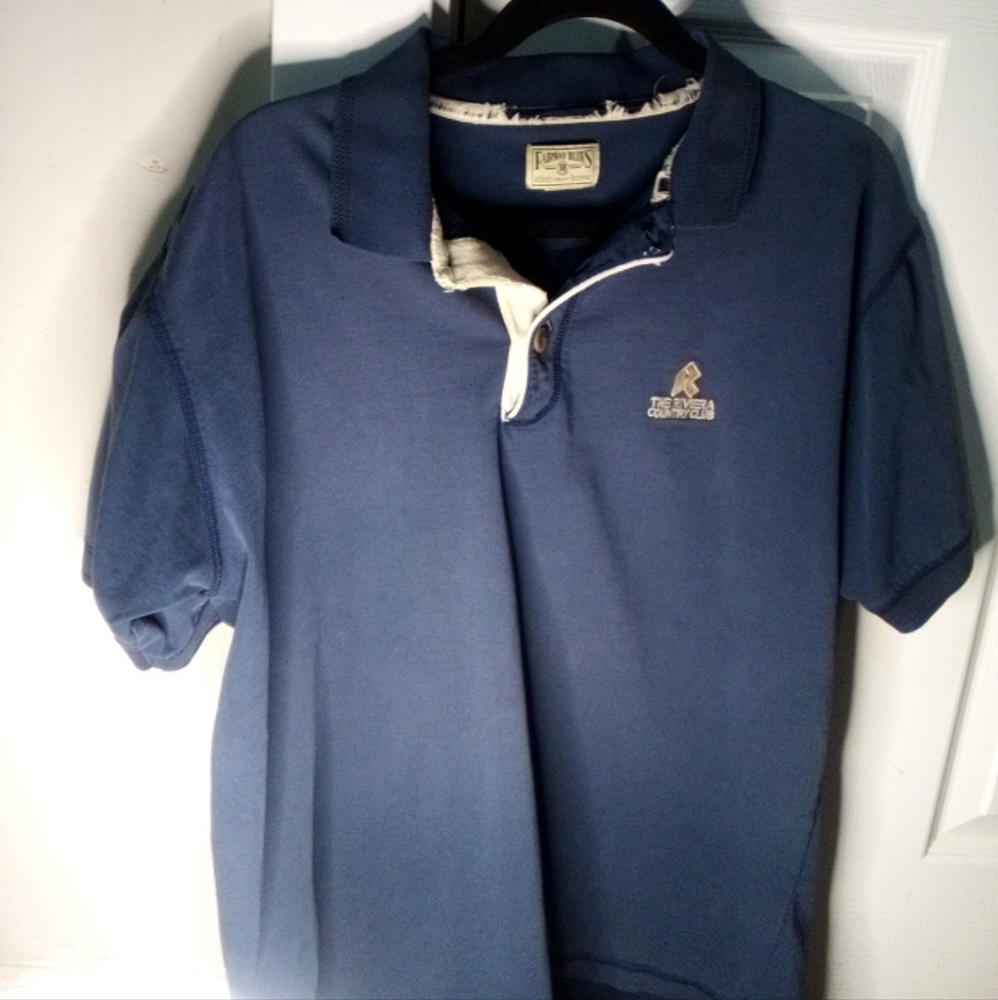 Fairway Blues Golf Shirt W/The Rivera Country Club Logo (Made In USA) Pre-loved